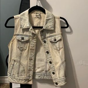White washed jean vest